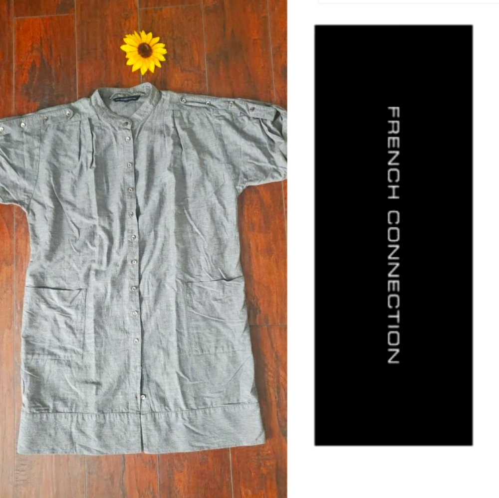 French Connection Gray Button Down Top - image 1